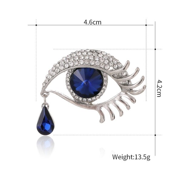 🔥2/$20 Evil Eye Brooch Rhinestone Evil Eye Pin Dali's Eye Pin Dali's Eye Brooch - Picture 4 of 7